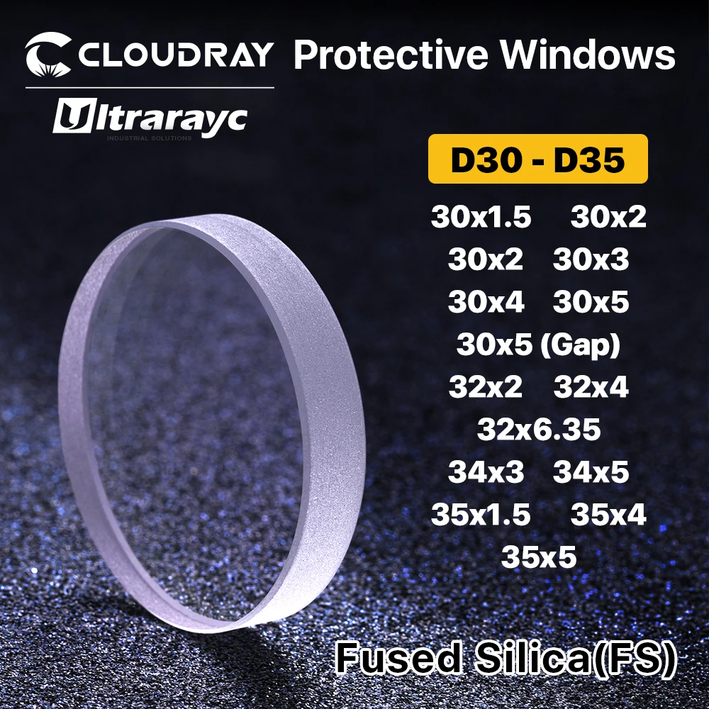 Ultrarayc защитный Windows D30-D35 кварцевый плавленый кремнезем для волоконного лазера 1064nm P0795-1201-00002 - изображение