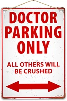 diuangfoong funny doctor parking only metal sign rustic retro weathered distressed plaque 12 x 8 inches