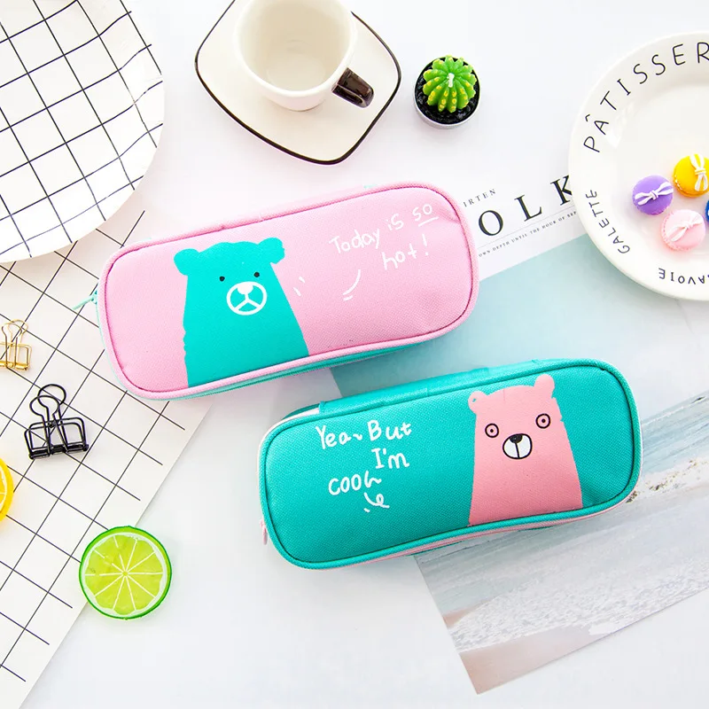 Милый чехол для карандашей большой вместимости пенал на молнии девочек