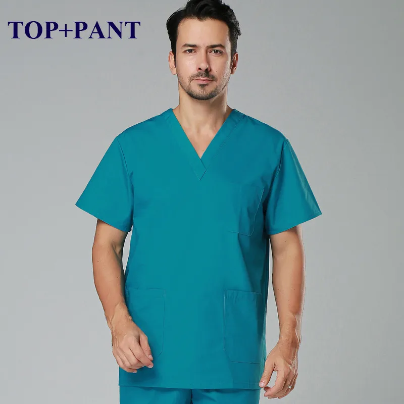 Teal PolyCotton 2 Распродажа униформа медсестры рабочая одежда для больниц доктор скраб набор для женщин и мужчин классический v-образный вырез дешевая медицинская Униформа Костюмы - Цвет: Teal PolyCotton 2