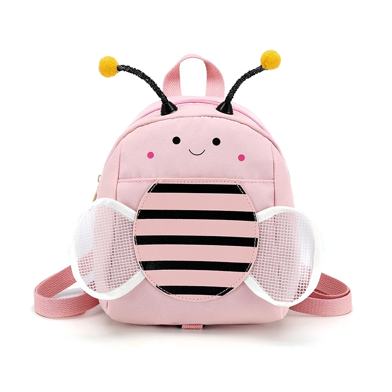 Cute Bee Mesh Small Wings Cartoon Animal Zipper Bag Children Backpack Wholesale New Fashion Boys Girls Kawaii Backpack Gift