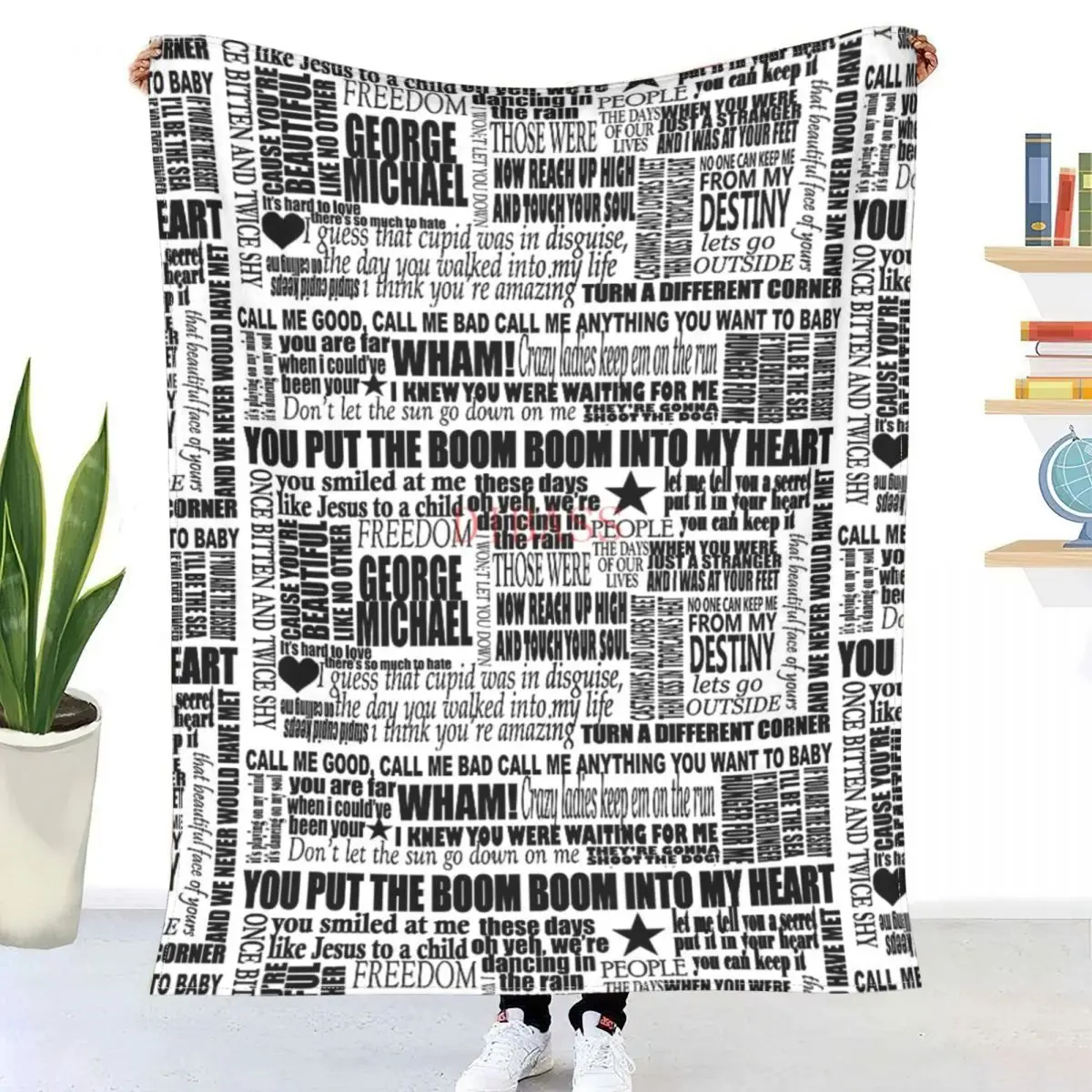 

GEORGE MICHAEL LYRICS SONGS 3D Printed Flannel Throw Blanket Bedspread Sofa blankets