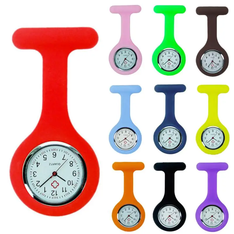 13pcs  Fashion Nurse Watch Pocket Watches Digital Silicone Nurse Watch Brooch Lapel Timepiece Nurse Gift Clock Unisex All Colors