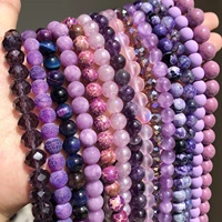 natural stones purple tiger eye crystal amethysts howlite jades round loose waist charms beads for jewelry making diy bracelet