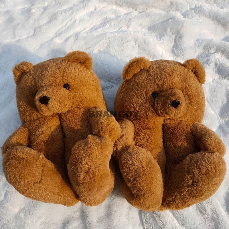 plush warm house shoes women teddy bear slippers soft plush home indoor slipper ladies cute cartoon funny female shoes footwear free global shipping