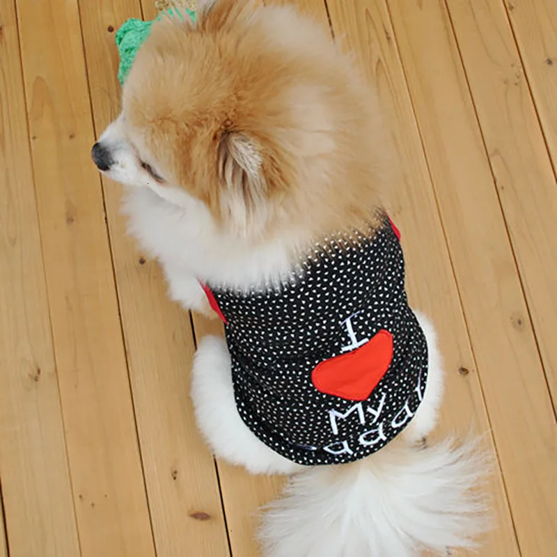 Майка с надписью «I love my Daddy Mommy Dog» летняя одежда для собак Футболка с изображением щенка чихуахуа питбуля платье принцессы собак Одежда Футболка для маленькой собачки