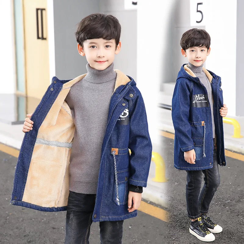 Зимнее пальто для мальчиков новые корейские подростковые детские ковбойская