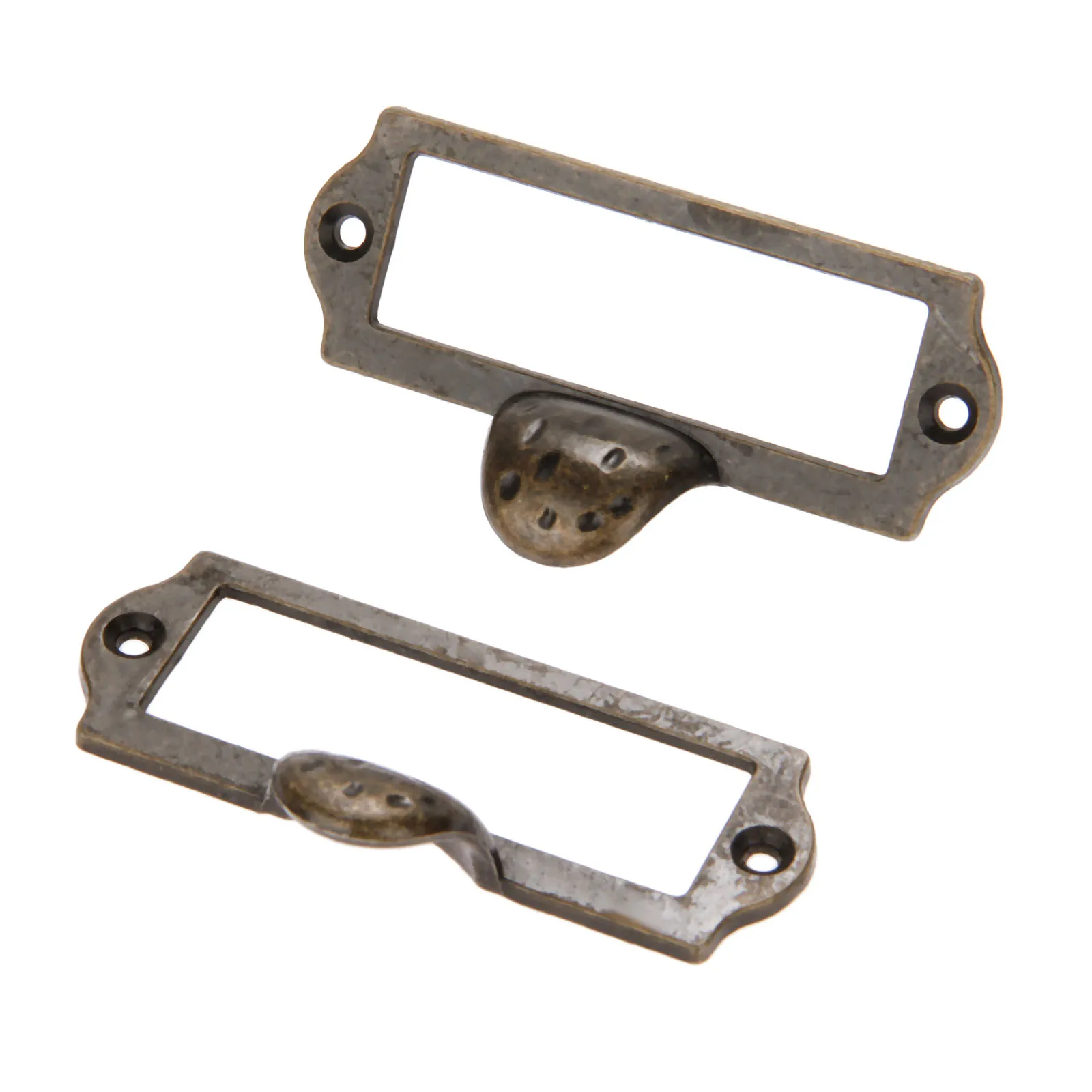 DRELD 2Pcs Antique Brass Zinc Alloy Label Pull Frame Handle File Name Card Holder For Furniture Cabinet Drawer Box Bin 87*45mm |