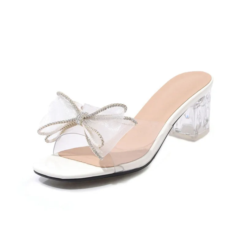 Мюли женские на квадратном каблуке туфли-лодочки открытый носок ремешок пятке