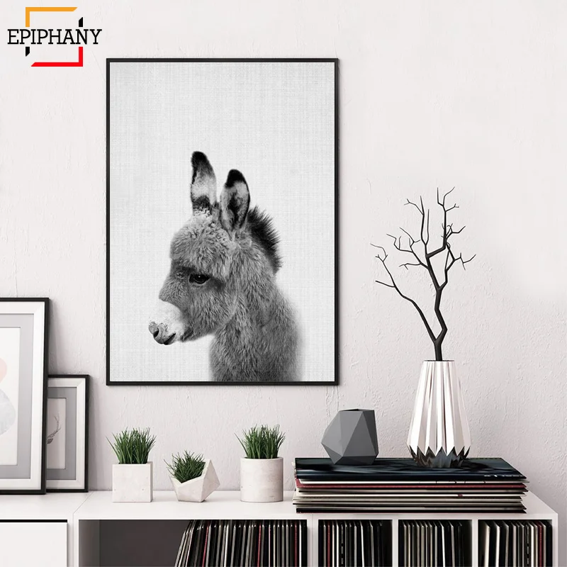 Ослик печать питомник животное настенное искусство детский душ Подарок детская