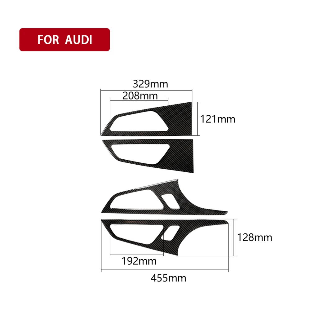 Крышка внутренней дверной ручки из углеродного волокна для украшения интерьера