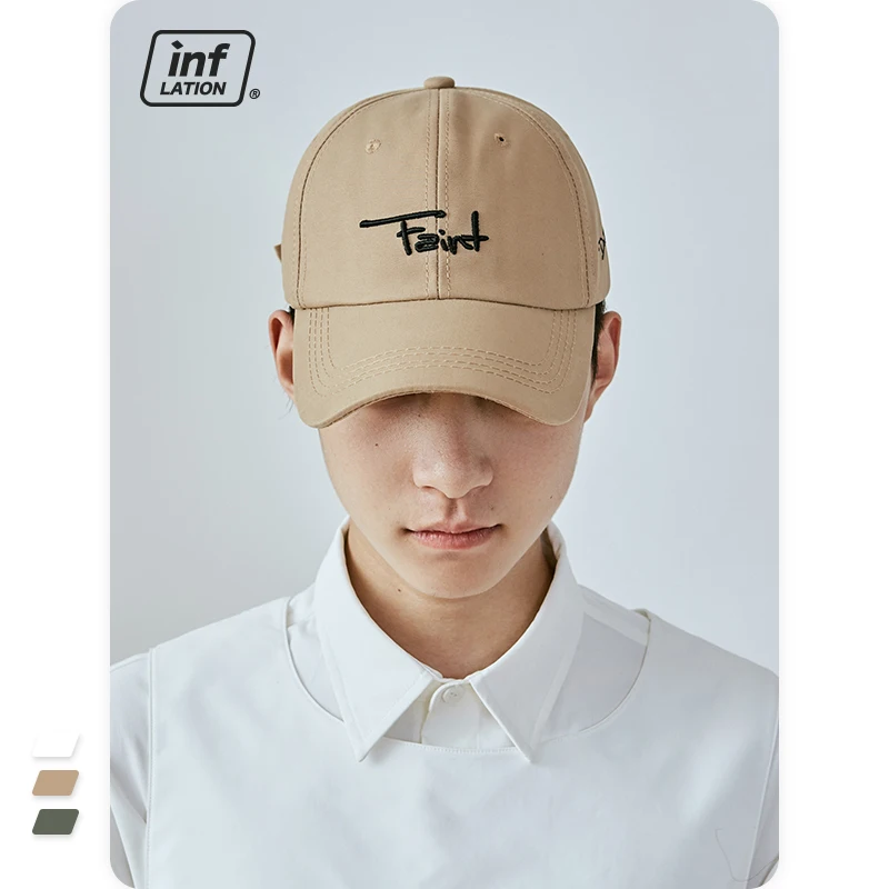 

INFLATION 100% Cotton Baseball Cap Men Summer Snapback Baseball Cap Couple Solid Color Hat Unisex 316CI2020