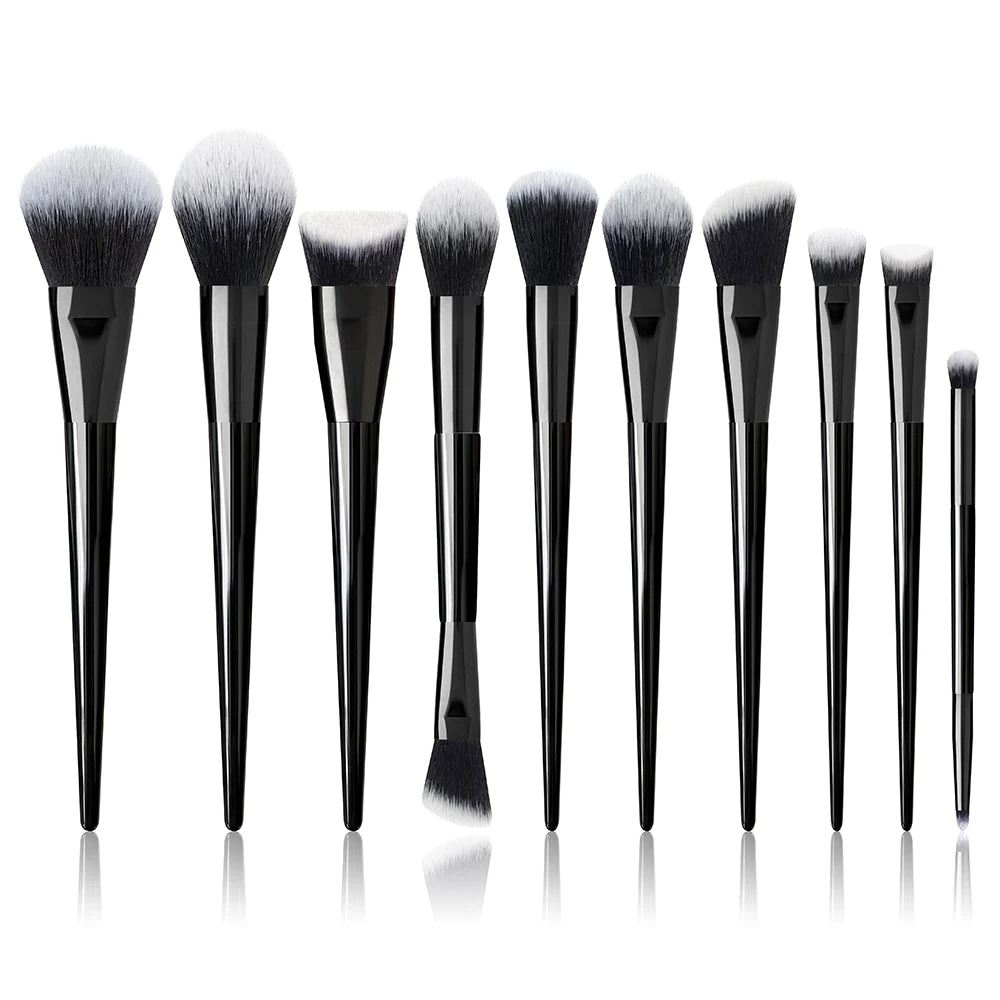 

New 10Pcs Makeup Brush Professional Powder Foundation Blusher Concealer Bronzer Highlighter Sculpting Lip Makeup Brushes Tools