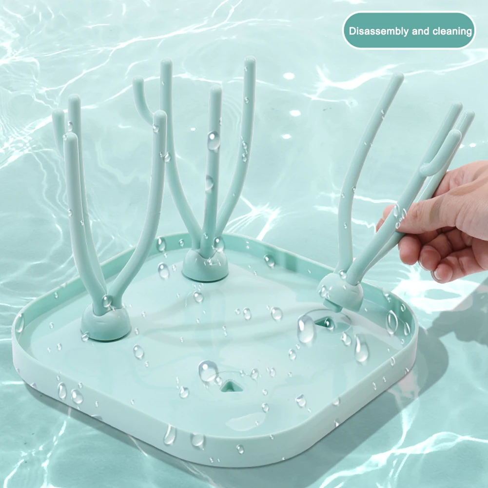 

Nipples Cups Baby Bottle Drying Rack Desktop Drip Tray Home Pump Parts Easy Clean Portable Large Capacity Storage Holder Gift