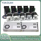 Шаговый электродвигатель Nema23, 5 шт., 57*84 мм, 3a, 6,35 нм, 350-ин, дюйма, 8 мм вал, шаговый драйвер 4A, комплект питания Вт, 5-осевой ЧПУ маршрутизатор