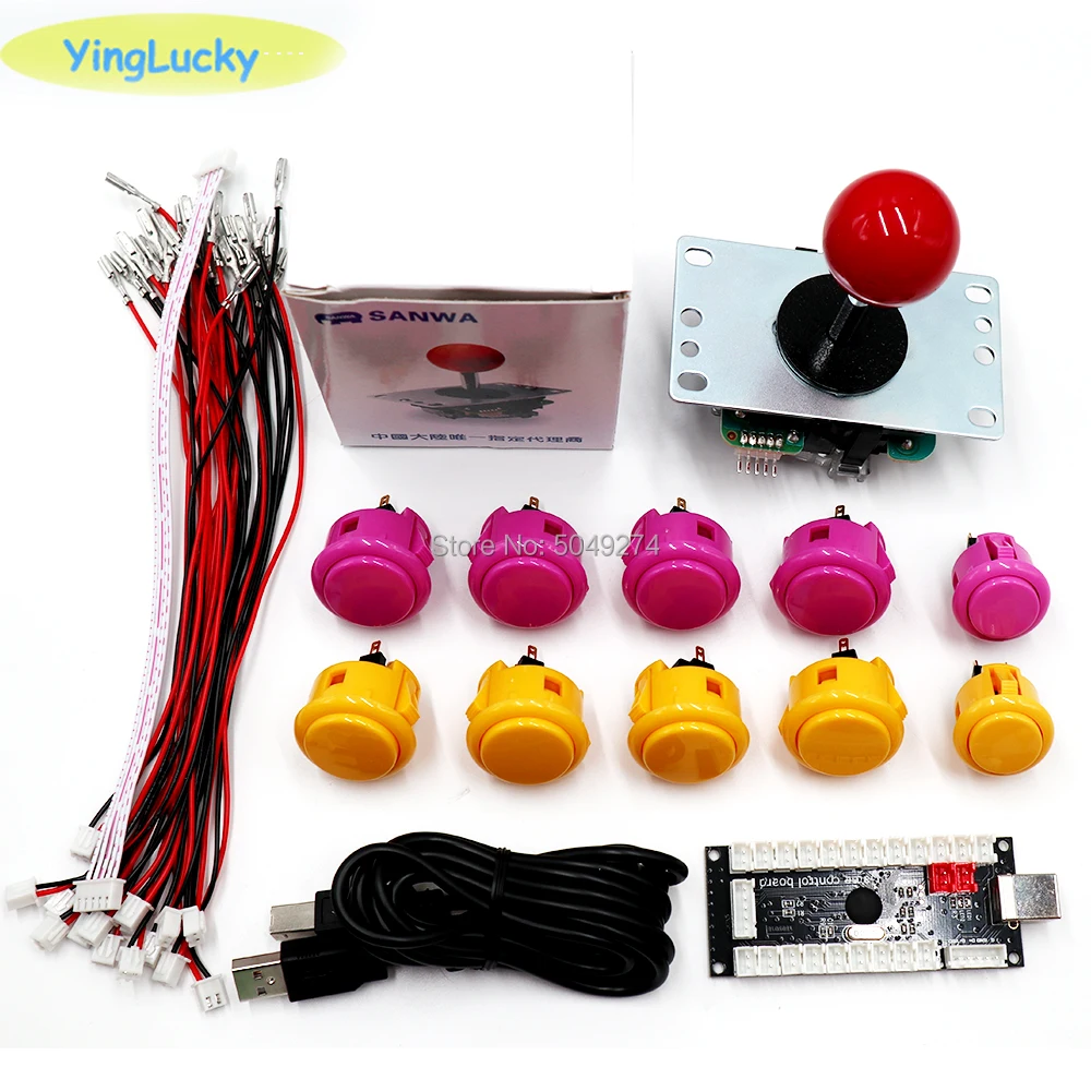 Аркадный набор для DIY аркадный джойстик Kit USB PC кодер Sanwa Джойстик + кнопочная