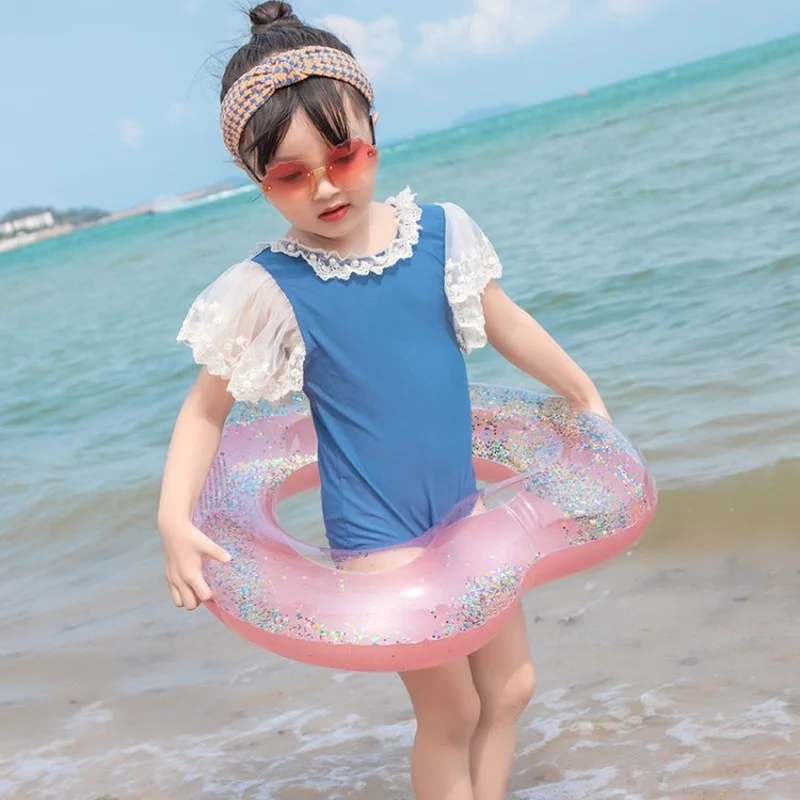 

Sequins Cute Cartoon Print Children's Ring Pump Inflatable Floating Ring Beach Accessories Baby Accessories Swimming Pool Infant