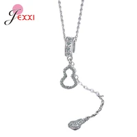 fashion bijoux luxury full crystal cute peanut statement pendant necklace for women 925 sterling silver fine jewelry accessories