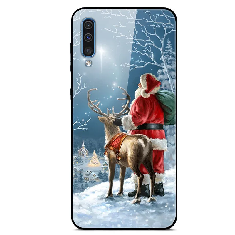 24 Для samsung A70 чехол закаленное Стекло жесткая накладка на заднюю панель для samsung Galaxy A30S A50S A10S чехол для телефона бампер A10 A20 A30 A40 A50 70 - Цвет: 24