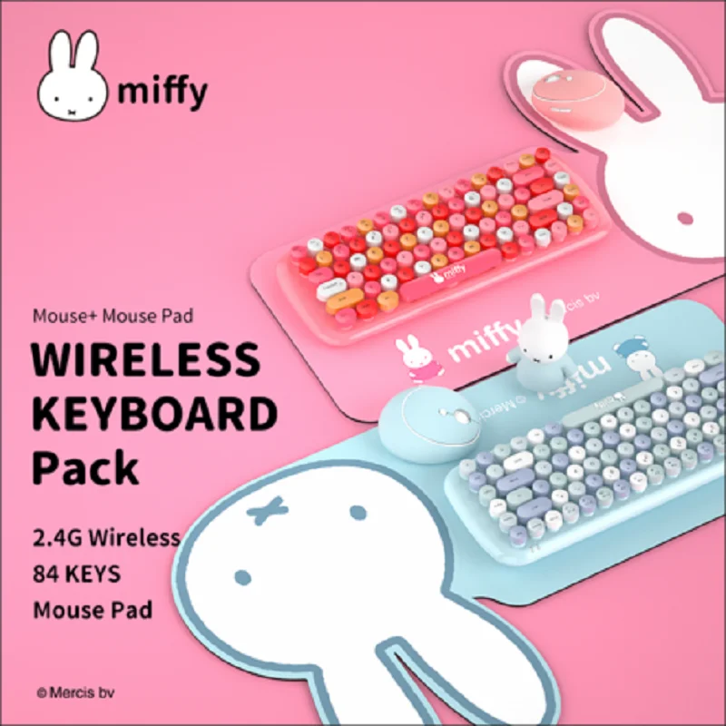 Miffy X MIPOW Беспроводная клавиатура мышь комбо для Desketop ноутбук с ковриком мыши 2 4G