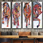Абстрактные Художественные постеры большого размера, картина с лошадью, настенный художественный постер, принты с животными для дома, гостиной, Декор без рамки, цветная Картина на холсте