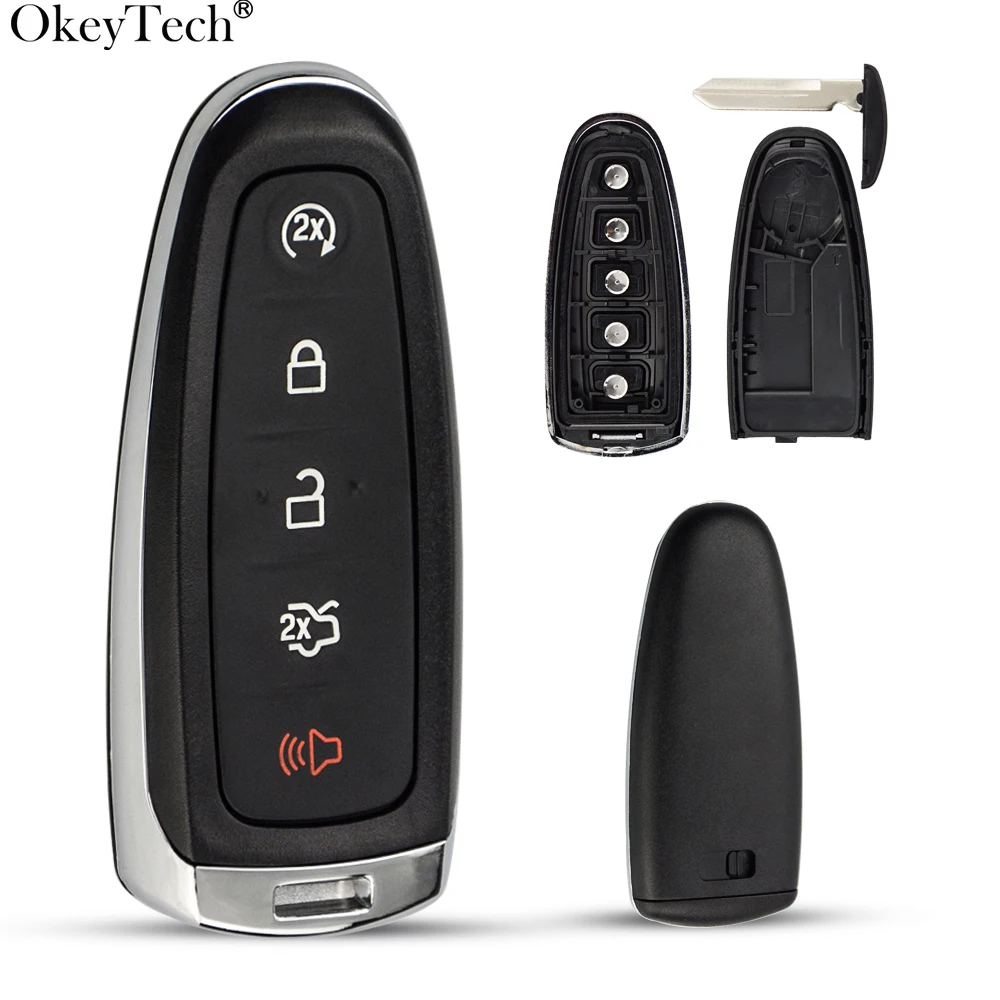 

Okeytech High Quality 4+1 5 Button Remote Key Shell Case Smart Key For Ford Explorer Edge Taurus 2011-2015 Free Shipping