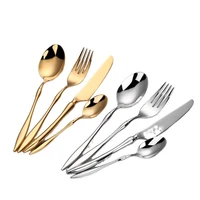 hotel western tableware 304 stainless steel cutlery set 4 piece flying steak knife western golden western tableware