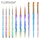 Набор кистей для рисования ногтей FlorVida, 3 шт., профессиональные инструменты для маникюра, набор цветочных ручек 7911 мм, колонский