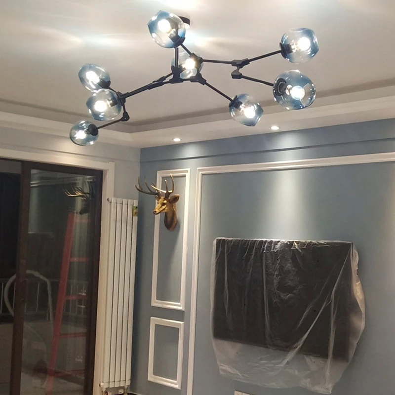 

Postmodern designer chandelier ins popular lamps, living room chandelier, magic bean molecular led lamps, chandelier lamps