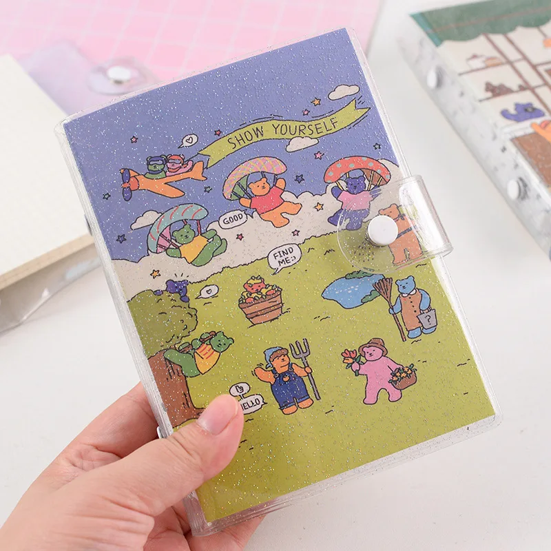 Милый прозрачный блокнот из ПВХ A7 связующий дневник журнал для самостоятельной