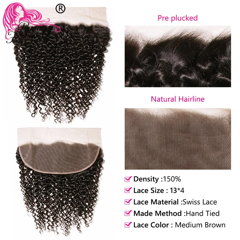 Beauty Forever кудрявые малазийские волосы с кружевной фронтальной застежкой 13*4