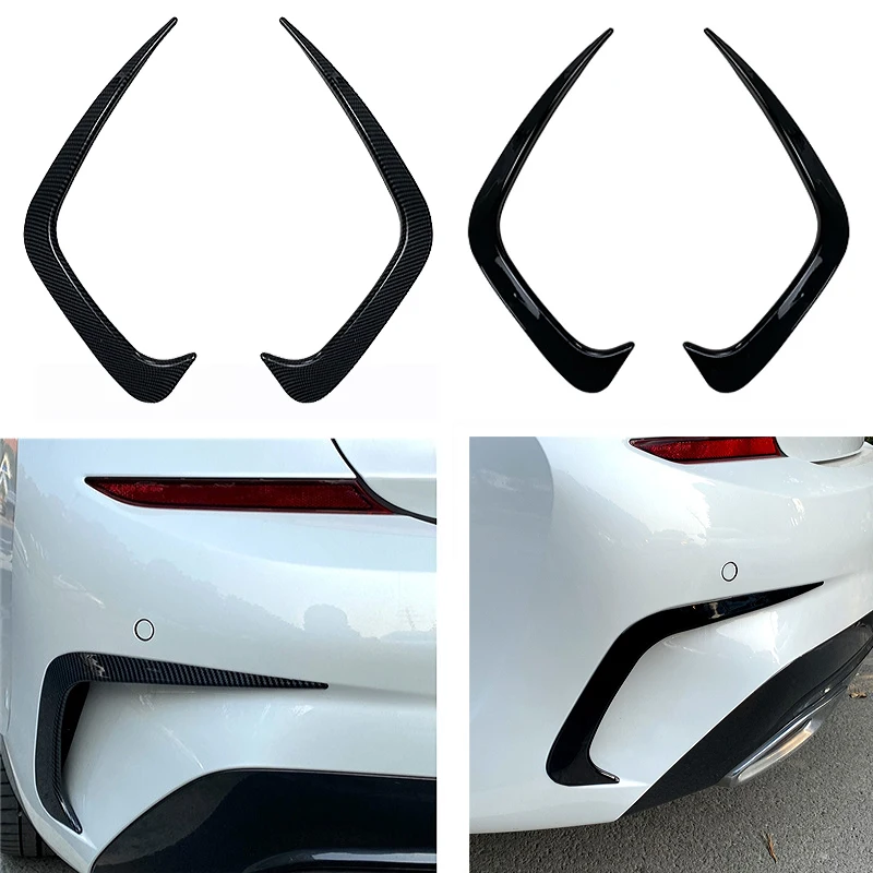 

Car Rear Bumper Canard Cover Trim For BMW 3 Series G20 318i 320i 330i 2019-2020 Carbon Fiber Look Trunk Diffuser Side Splitter