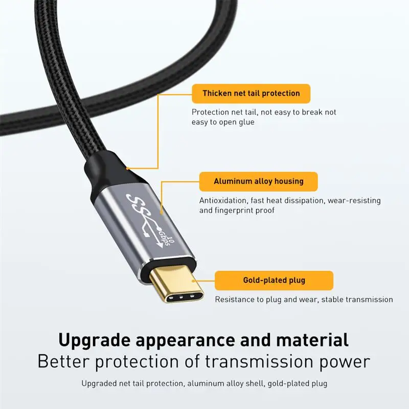 5A Type C USB кабель для передачи данных 3 1 Gen2 10 Гбит/с Переходник на 100 Вт быстрой