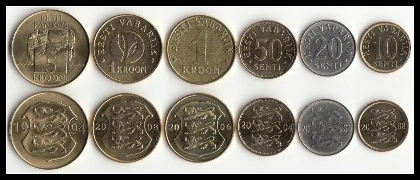 Эстония 6 шт. 1 комплект европейские монеты новая оригинальная монета UNC памятная
