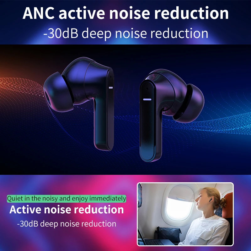 Беспроводные наушники M11 TWS Bluetooth 5 1 ANC ENC активное шумоподавление игровая