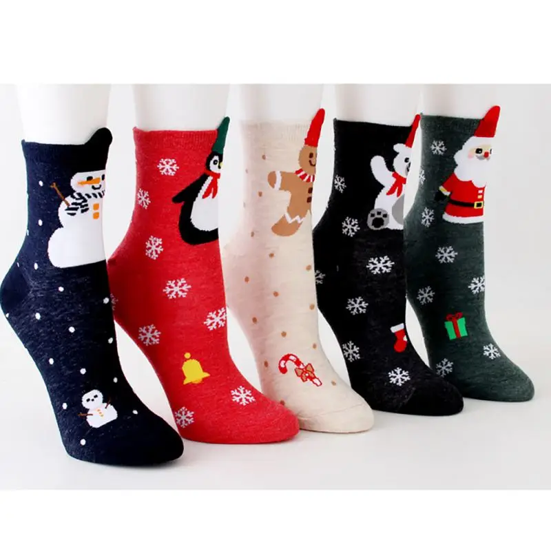 Рождественские носки зимние теплые мягкие утолщенные домашние нескользящие