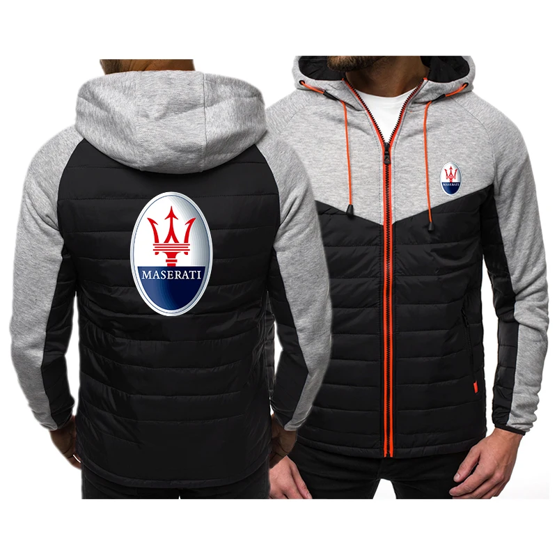

2021 Hoodies Casual Hooded Coat Spring Autumn Sportswear Male MASETATI car logo Cardigan Sweatshirt Mens Hip Hop Coats