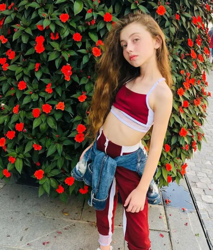 

Spring Summer 3PCS Kids Baby Girl Hooded Vest Tops+Sweatpants Clothes Tracksuit 2-7Y