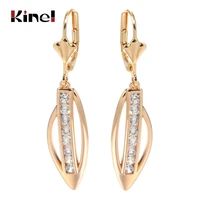 kinel fashion natural zircon tassel earrings for women fine 585 rose gold long dangle earrings fashion jewelry 2021