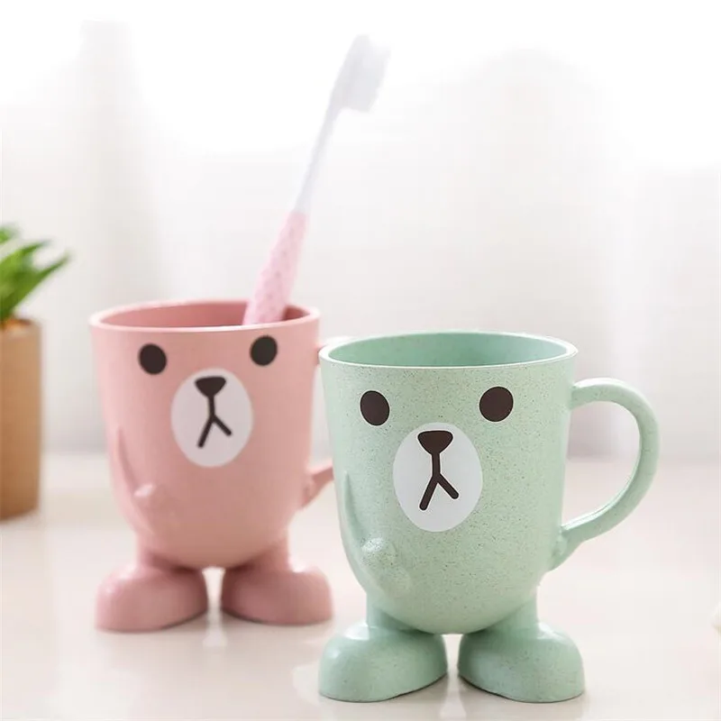 Wheat Straw Washing Cup Household Travel Plastic Toothbrush Cup Creative Cute Toothbrush Holder Couples Students Universal Cups