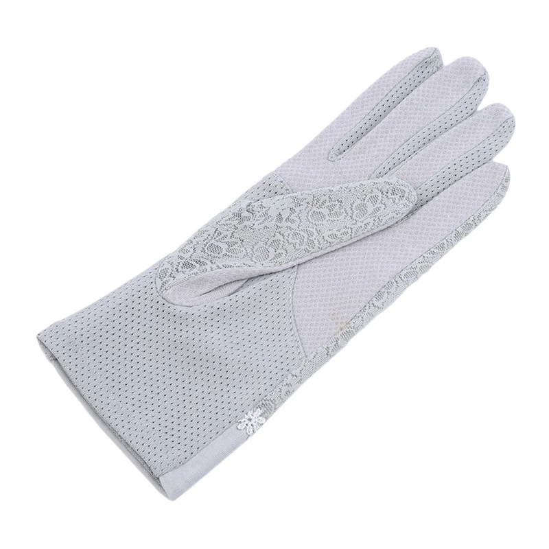 Летние женские короткие солнцезащитные УФ противоскользящие кружевные перчатки
