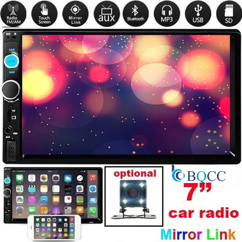 Автомагнитола 2DIN с сенсорным экраном аудио Bluetooth камерой заднего вида Mp5 Multimidio