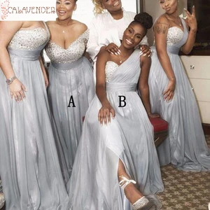 Bridesmaid Dresses 2020 Silver Arabic One Shoulder Beaded Sequins Sexy Modest Junior Maid Of Honor Dress Wedding Party Dress Bridesmaid Dresses 2020 Silver Arabic One Shoulder Beaded Sequins Sexy Modest Junior Maid Of Honor Dress Wedding Party Dress