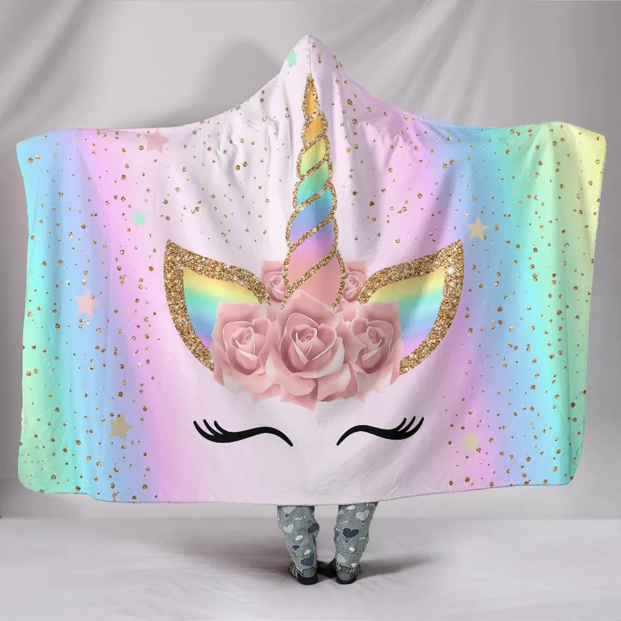 color11 Unicorn Hooded Blanket For Adults Childs Cartoon 3D Printed Sherpa Fleece Blanket Microfiber Wearable Throw Blanket For Home Bed - Color: color11