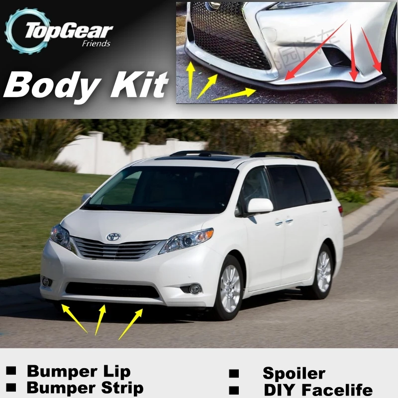 Для TOYOTA Sienna бампера v стиля/фанатов TOP Gear спойлер дефлектор для автомобиля