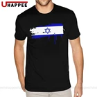 Мужская черная футболка с изображением флага Израиля, персонализированная, с коротким рукавом