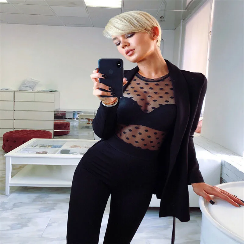 Сексуальная женская футболка прозрачные сетчатые Топы с длинным рукавом