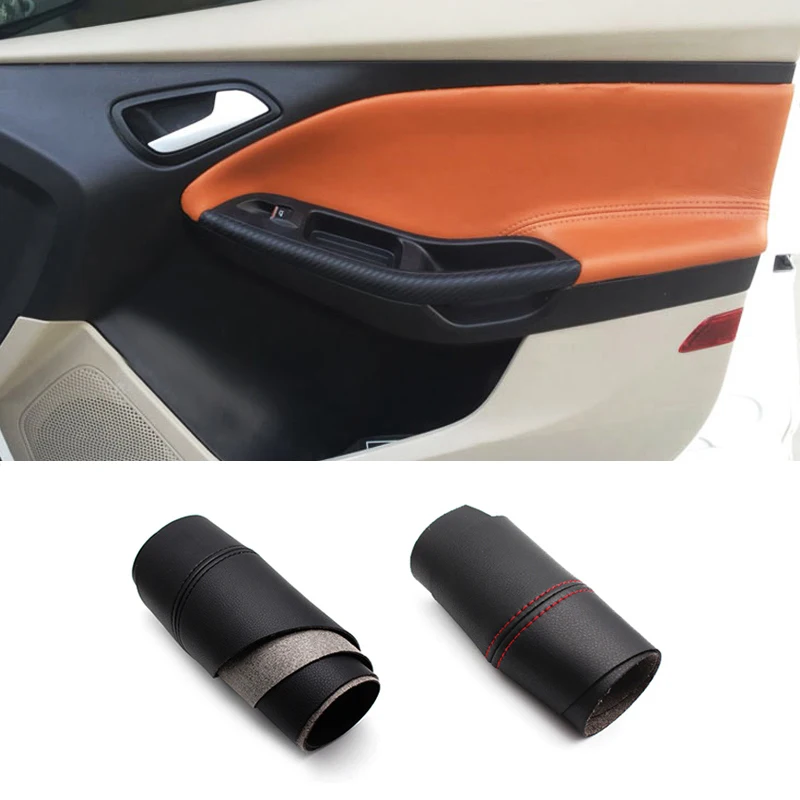 

For Ford Focus 2014 2015 2016 2017 2018 Microfiber Leather Interior Door Handle Armrest Panel Cover Sticker Trim