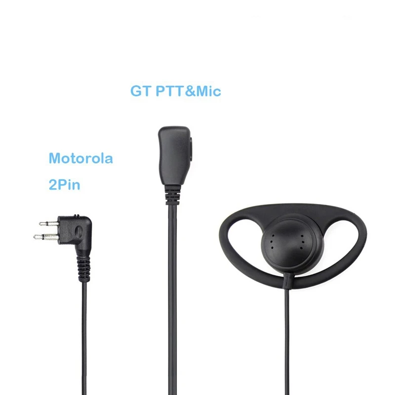 (2 Pack) 2Pin Advanced D Shape Clip-Ear Ptt Headset Earpiece Mic For Motorola 2 Way Radios Gp88S Gp300 Gp68 Gp2000 Gp88 Gp3188 C |