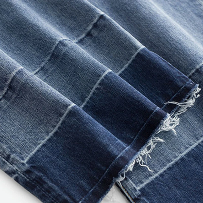 

GALCAUR Denim Wide Leg Pants For Women High Waist Casual Loose Patchwork Blue Large Size Minimalist Jeans Female 2021 Fall Tide